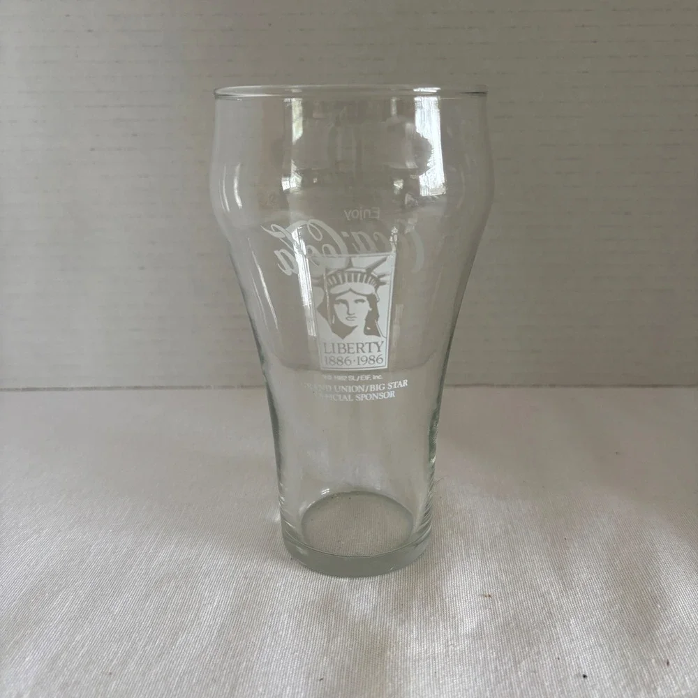 Vintage Coca-Cola Statue of Liberty Centennial Glass 1886-1986 Grand Union 6in‎
